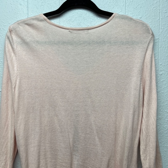 Cable & Gauge Soft Pink Beaded Womens Cardigan Sweater Medium Workwear Soft Girl - Picture 8 of 11